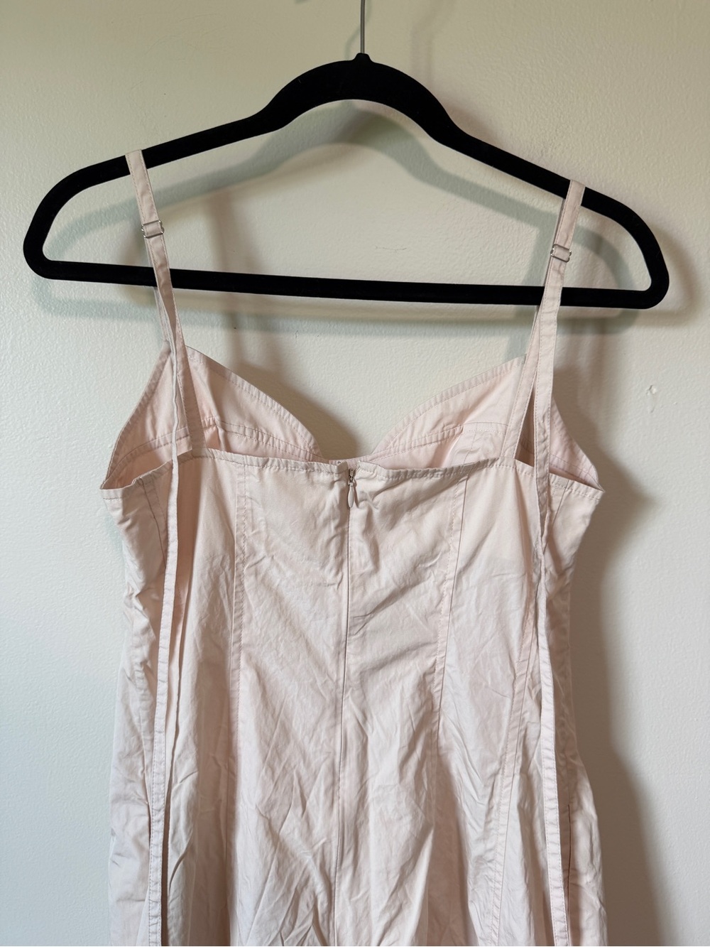 CO Bustier Cut 100% cotton midi dress- Whisper Pink classic dress size Small - Picture 9 of 11